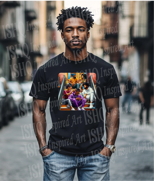 Brotherly Love black wholesale urban graphic t-shirt featuring original artwork and inspirational poetry