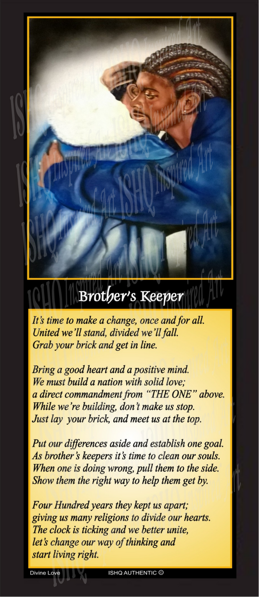 Brother's Keeper Wholesale inspirational urban streetwear poster featuring original illustrated artwork