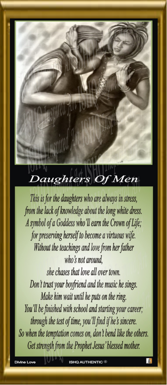 Daughters of Men Wholesale inspirational urban streetwear poster featuring original illustrated artwork